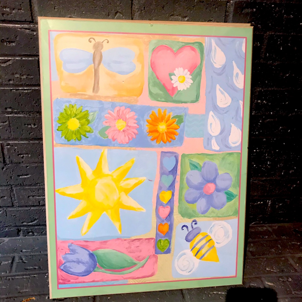 2 Large Prints on Wood for small girls bedroom